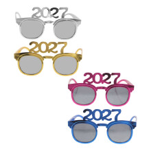 4Pcs Assorted Color 2027 Party Glasses Plastic Fun New Years Eve Props