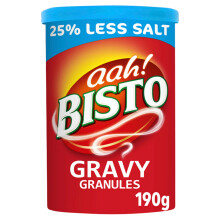 Bisto Reduced Salt Beef Gravy Granules, Great w/ Beef 190g Drum