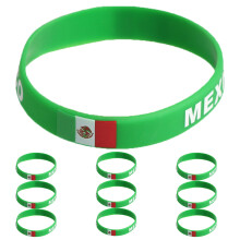 12Pcs Lightweight Green Silicone Sports Wristbands for Soccer and Team