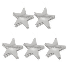 5Pcs Metallic Silver Paper Star Garland Hanging Streamers Party Decor