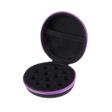 Boîte De Transport Violet 12 Compartiments En Cuir Synthétique