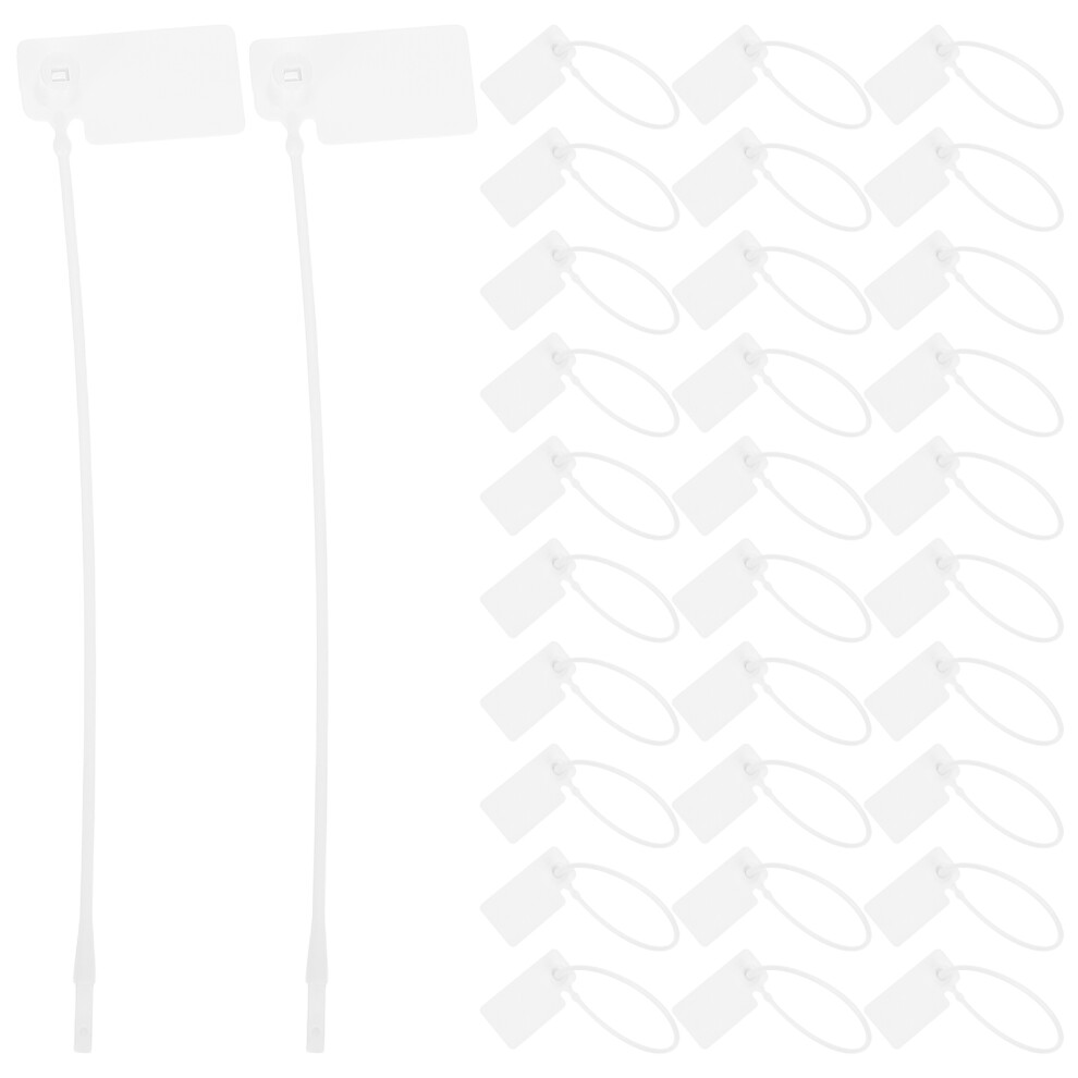 100Pcs Plastic Tamper Seal Hang Tags For Clothes White Anti Theft 3762132604576