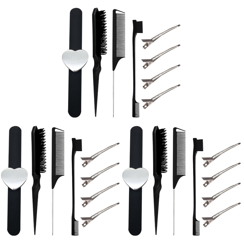 3Sets Durable Rat Tail Comb Hair Styling Set Detangling Combs