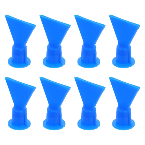 8Pcs Blue Plastic Caulk Nozzle Tips Flat Wave Sealant for Auto Repair