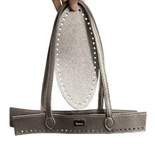 Stylish DIY Braided Purse Making Set Soft PU-gray gold color