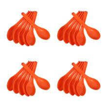 24Pcs Orange Plastic Soup Dumpling Spoons Large Kitchen Ladles