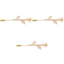 3Pcs Elegant Gold Collar Bar Tie Pins for Men Suit Accessories
