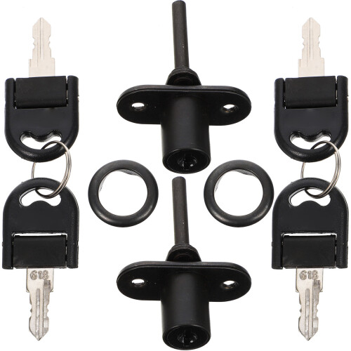 2Pièces Serrure De En Acier Noir Pour Armoire De Bureau