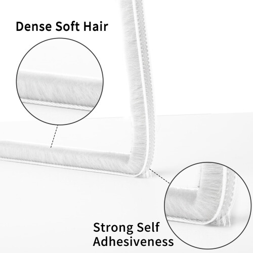 Draught Excluder for Doors and Windows 6M Self Adhesive Brush Weather