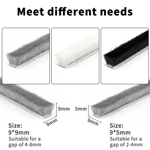Draught Excluder for Doors and Windows 6M Self Adhesive Brush Weather 1