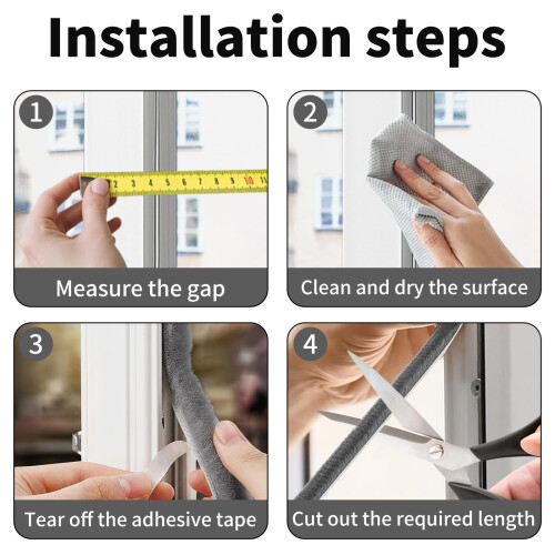 Draught Excluder for Doors and Windows 6M Self Adhesive Brush Weather 2