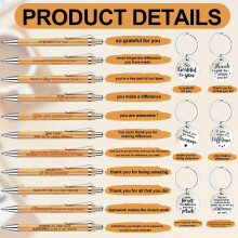 60 Pcs Thank You Gifts for Colleagues Inspirational Notebooks Motivational Pens with Thank You Cards Gift Bag Inspirational Keychains Employee