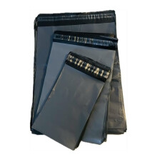 NN BARGAINS 10 Grey Mailing Bags 16x21 Inches – 100% Recycled Plastic, Waterproof & Tear-Resistant Self-Seal Poly Mailers – Envelope