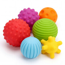 The Magic Toy Shop Baby Sensory Balls Set of 6 Hand Massage Multi-Textured Soft Infant Baby Toys