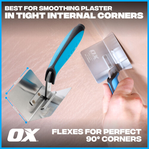 OX Pro Internal Corner Trowel S/S - 60x80mm 1