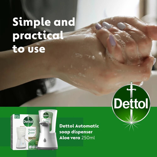 Dettol Dettol Hand Soap Automatic Soap Dispenser No Touch With Refill Moisturizing Aloe Vera 1