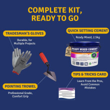 Cement Ready Mixed for Outdoor Use, Waterproof, Quick Dry - Concrete Mix Mortar Repair Kit for Cracks, Holes, Steps & More - 20 Mins Rapid Setting Ce