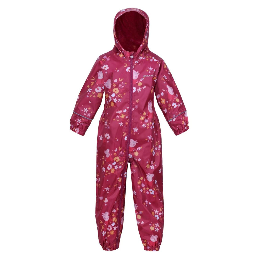 Regatta (4-5 Years, Berry /Autumn) Childrens/Kids Pobble Peppa Pig Puddle Suit Pink
