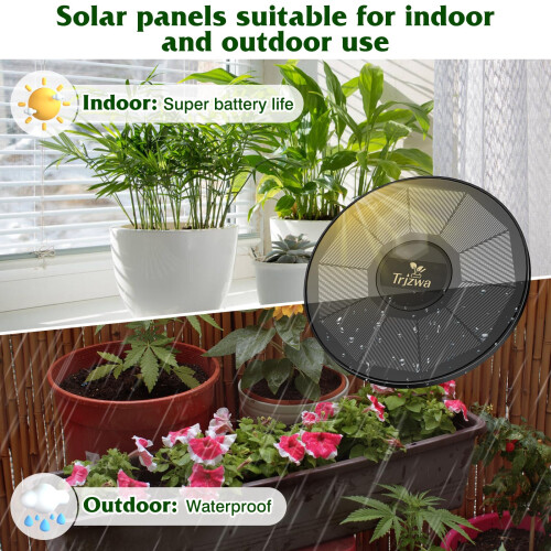 TRJZWA Solar Irrigation System Kit with Early Warning Function,DIY Solar Automatic Drip Irrigation Kits,Programmable Water Timer w 2