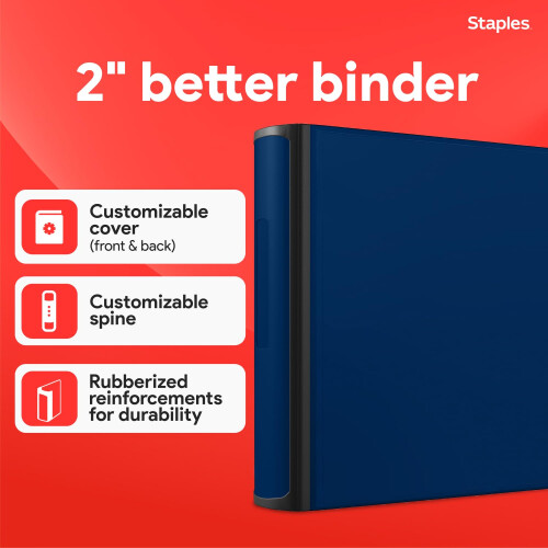 Staples Staples Better Binder, 2-Inch, Blue 1