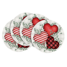 Heart-Shaped Linen Placemat 36 cm