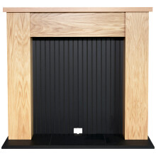 Adam New England Stove Fireplace in Oak & Black, 48 Inch
