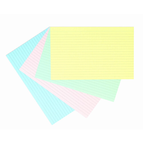 Silvine 8x5 Assorted Colour Flash Cards - Lined (100 Record Cards) 4 Colours for Study, Presentations and Notes 2