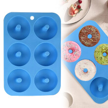 Silikone donutform blå non-stick BPA-fri 6 hulrum