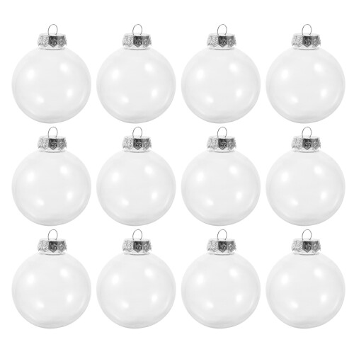 Clear Round Fillable Ornament Balls 12 Pack
