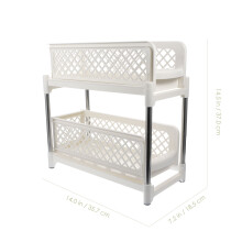 White Double-Layer Kitchen Storage Shelf