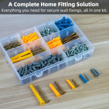 270 Pcs Assorted Wall Plugs Kit for Home Improvement and Decor Replace