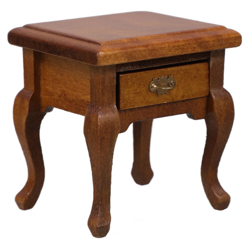 Wooden Miniature End Table 1/12 Scale with Drawer