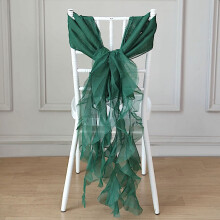 Hunter Green Chiffon Chair Sashes – 1 Piece