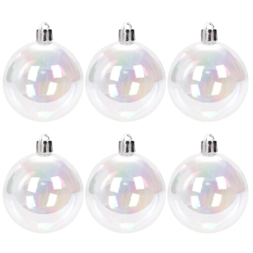 Conjunto de 6 bolas de Natal gigantes com glitter, inquebráveis.