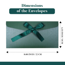 BINLINHONGO 5 Pcs Ribbon Bow Kraft Paper Envelope, Thick Pearlescent Colour Envelopes for Greeting Cards, Festival Supplies