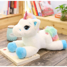 Jucării de pluș unicorni fermecătoare, animale de pluș gigantice cu corn argintiu strălucitor pentru decorațiuni minunate de ziua de naștere