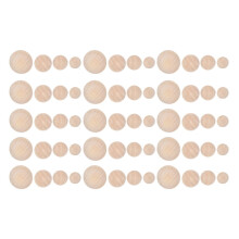 Natural Wood Half Round Craft Balls – 60 pcs