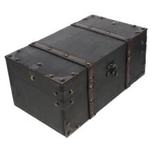 Scrigno del tesoro vintage in legno, contenitore portaoggetti 26x15x11,5 cm