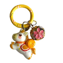 Vrolijke cartoonpaardsleutelhanger met belgeluid Lichtgewicht-5