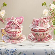 Roze hartvormige cupcake-ornament van acryl – Valentijnsdag