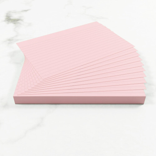 Silvine A6 Flash Cards, Revision & Study - Lined (50 Cards) (Pink) 2