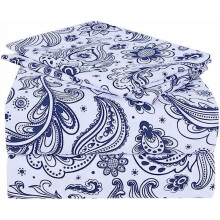 Navy Paisley Microfiber Sheet Set, Cal King, 4-Piece