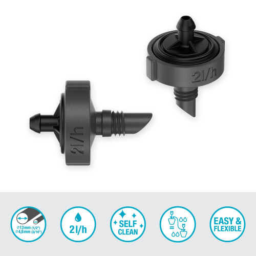 Gardena Gardena Micro-Drip-System Inline Drip Head 2 l/h, pressure-equalising: Endline drip heads for single plants with different pot hei 1