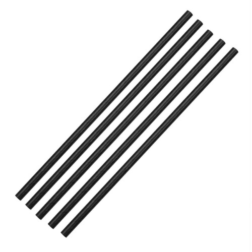 Fiesta Disposable Paper Straws Black (250 Pack) - Multilayered, Long for Tall Drinks DE926 1