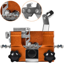Funnytek Chainsaw Sharpener Jig Kit, Portable Chain Saw Sharpening Tool with Burr Grinding Stone, Chainsaw Sharpener, Manual Chain