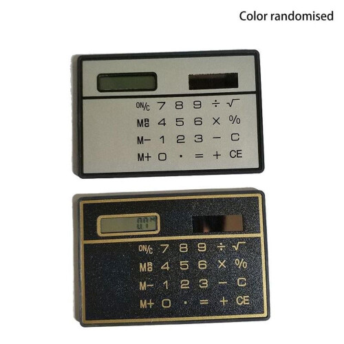Calculatrice solaire format carte de crédit, poche fine