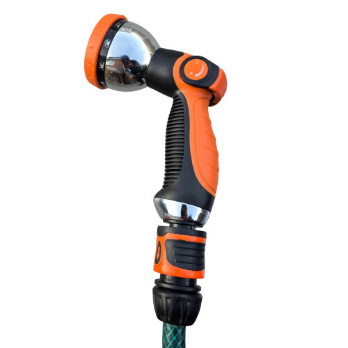 Heavy Duty Soft Touch Multi-Jet Spray Gun: Ideal for Daily Use, Multi-Tasking Gun with Flow Control, 10 Patterns: Cone, Jet, Flat, 2