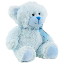 The Magic Toy Shop Blue Teddy Bear with Ribbon Baby Shower Valentines Day Gift Plush Soft Toy 11
