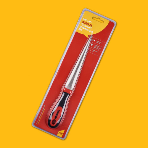Amtech E2556 Diamond Sharpening File for Scissors, Knives and Garden Tools, 2-Sided Flat and Curved 2