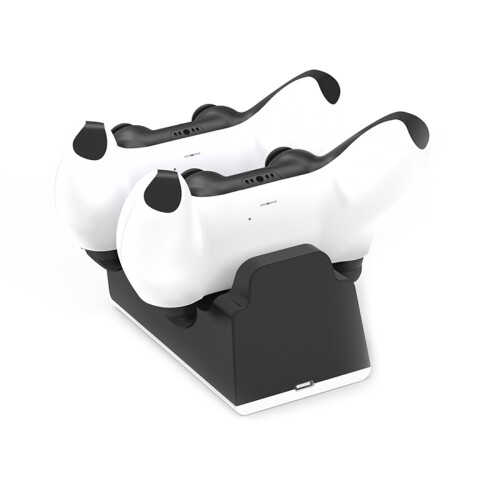 (Black) Dual Slot Charging Dock Station with LED Indicator For PS5 Wireless Controller 1